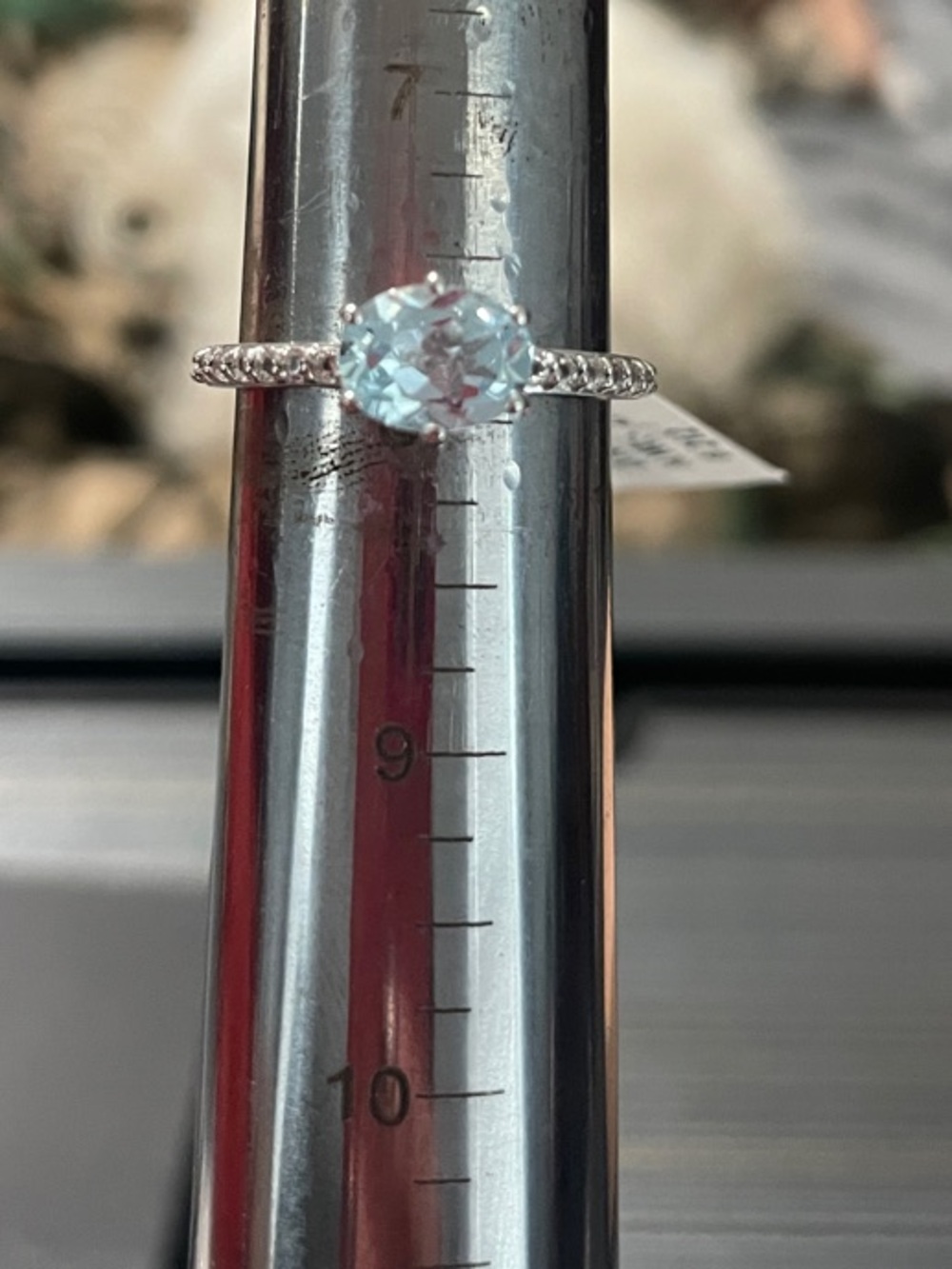 Sparkling Aquamarine Ring in Sterling Silver